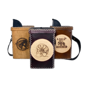 Porta erva em couro quadrado